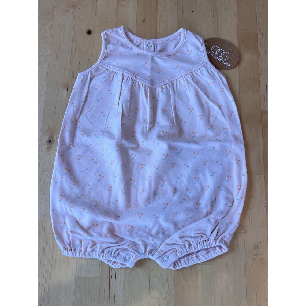 EGG by Susan Lazar Baby 6 Months Sleeveless Romper Pink with Cherries NWT